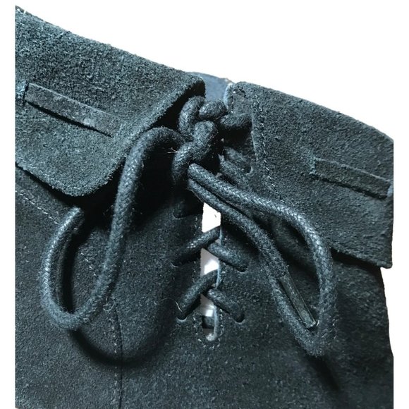 BLACK LEATHER WEDGE NEW YORK DESIGNER - Picture 11 of 14